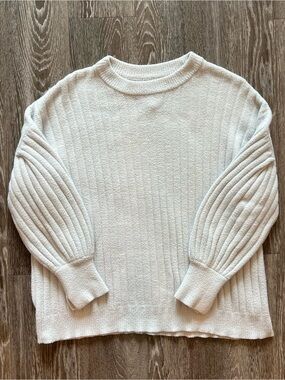 Aerie Women’s Cream White Thick Cozy Sweater (S)